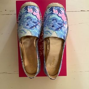 Lilly Pulitzer Blue and Pink Espadrilles